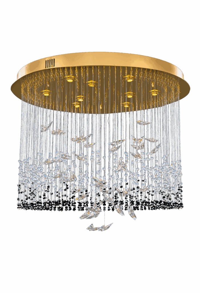 Luxury crystal chandelier with 24k gold plating – Asfour Crystal Qatar